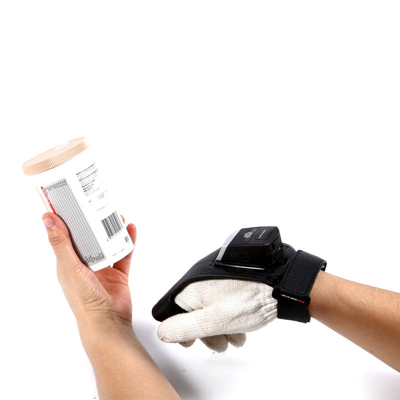 GS02 IP65 المحمولة بلوتوث إصبع الزناد رمز الاستجابة السريعة قارئ الباركود حلقة يمكن ارتداؤها ماسح ضوئي يعمل بنظام أندرويد