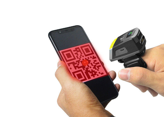 قارئ الباركود البنصر اللاسلكي عالي الجودة يعمل مع الهواتف الذكية / أجهزة الكمبيوتر / أجهزة المساعد الرقمي الشخصي